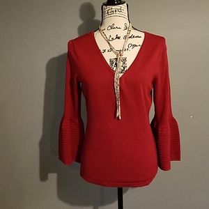 7th Avenue New York & Co. Top Bell Sleeves Sz S
